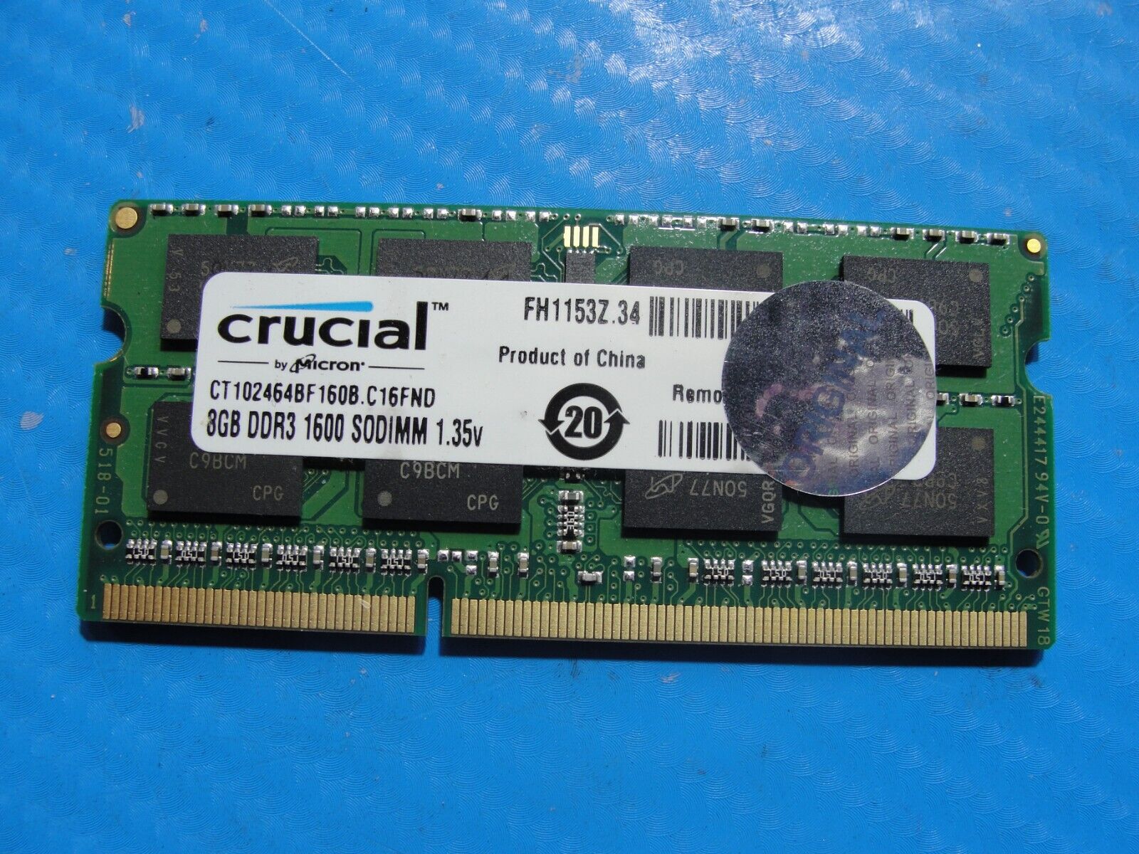 Toshiba P55t-B5262 Crucial 8GB DDR3 SO-DIMM Memory RAM CT102464BF160B.C16FND