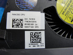 HP ZBook 17 G3 17.3" Genuine CPU Cooling Fan 848377-001 851082-001 DC28000GZF0