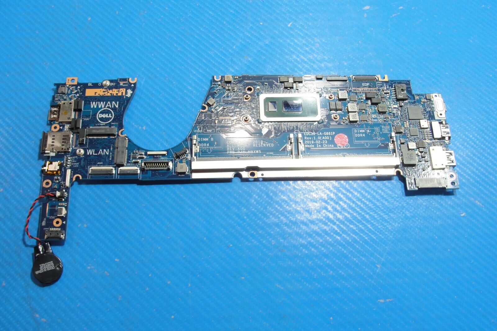 Dell Latitude 13.3” 7300 OEM Intel i5-8365U 1.6GHz Motherboard LA-G861P 9XFPT