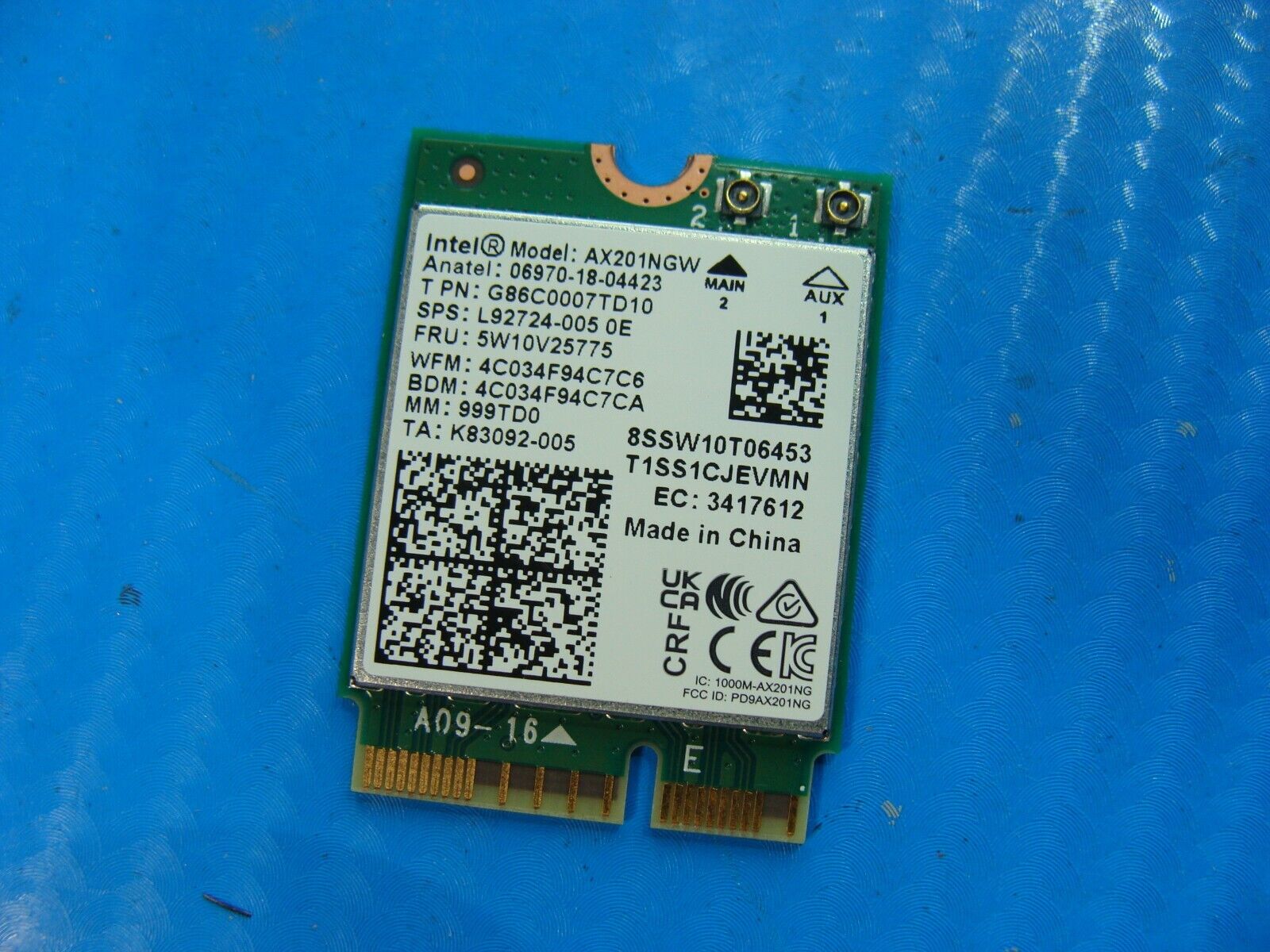 Lenovo ThinkPad 15.6” E15 Gen 2 OEM Laptop Wireless WiFi Card AX201NGW 02HK704