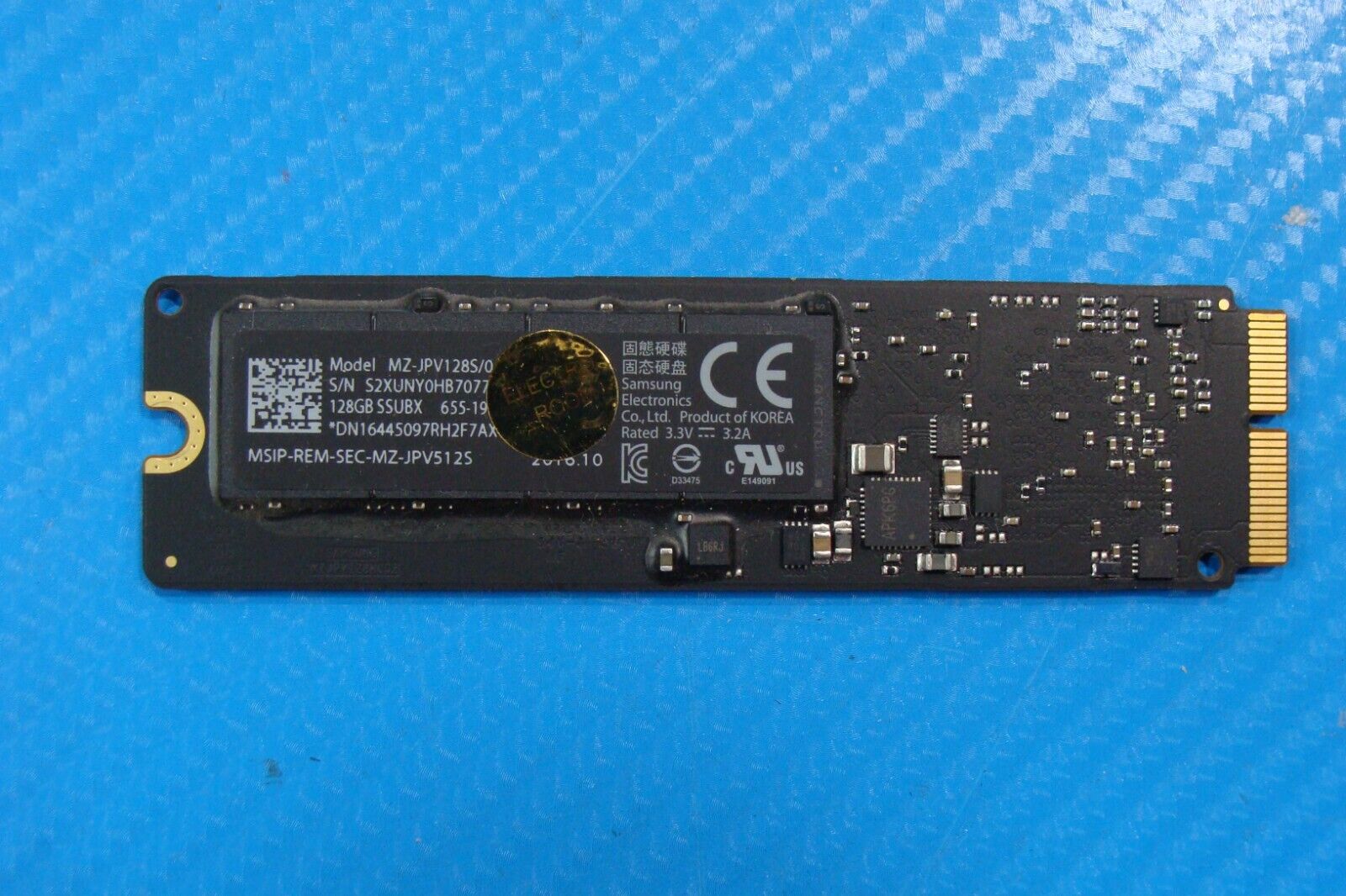 MacBook Air A1466 Samsung 128GB SSD MZ-JPV128S/0A2 661-02395 655-1958A