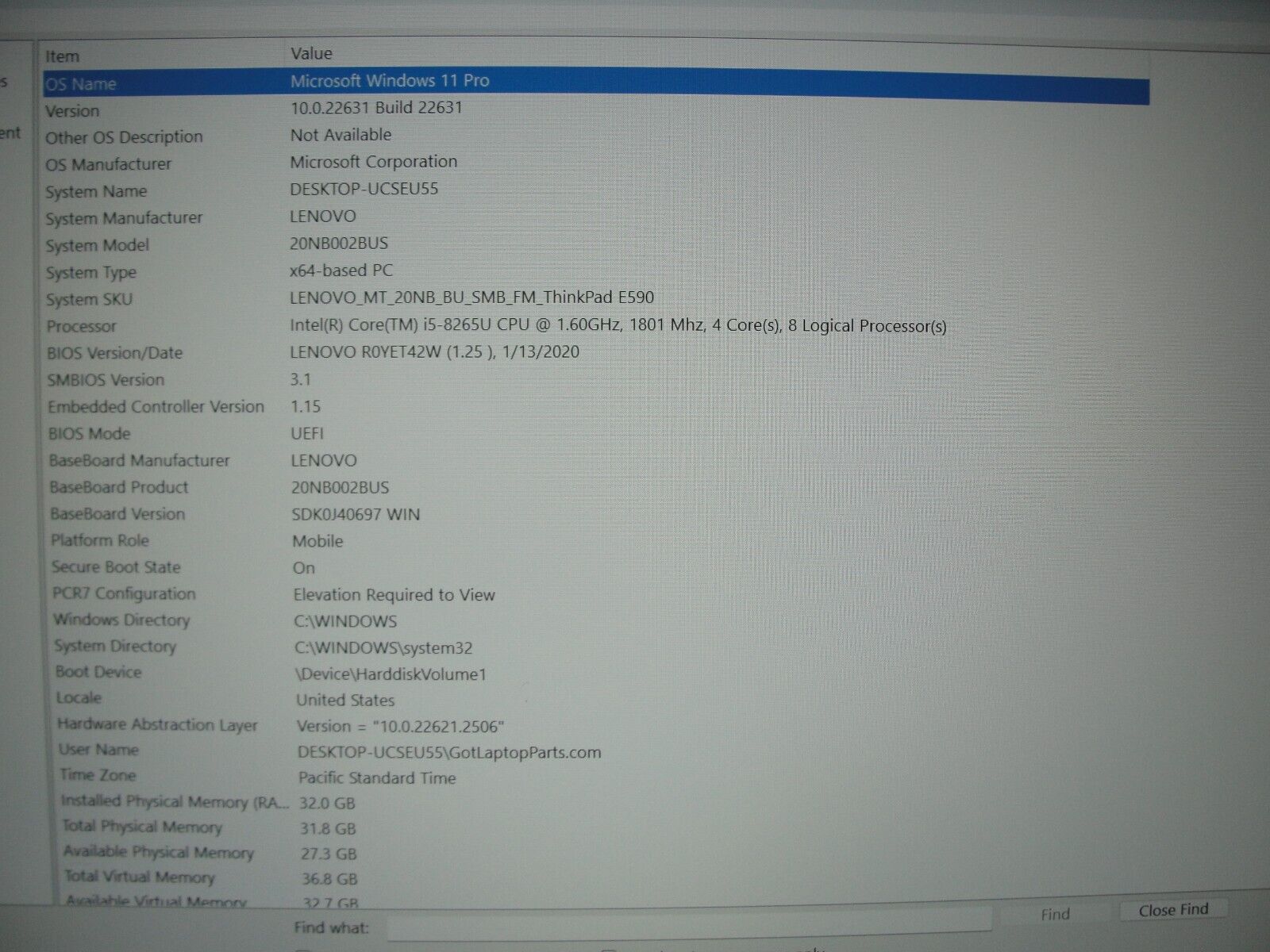 Lenovo ThinkPad E590 15.6