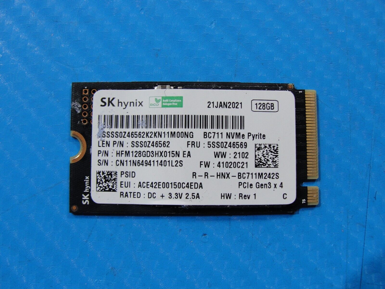 Lenovo 3 15ITL05 SK hynix 128GB NVMe M.2 SSD Solid State Drive HFM128GD3HX015N