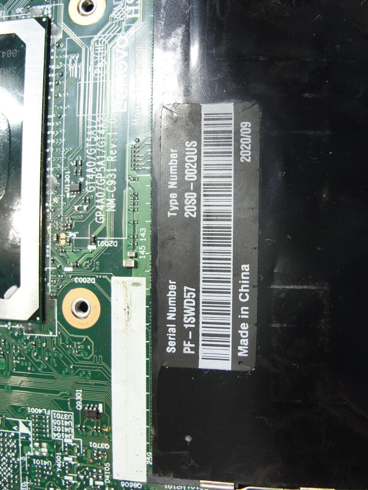 Lenovo ThinkPad 14” T14 Gen 1 OEM i7-10510U 1.8GHz Motherboard 5B20Z45923 AS IS