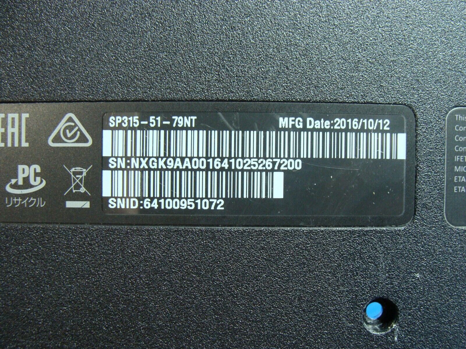 Acer Aspire Spin 3 SP315-51-79NT 15.6