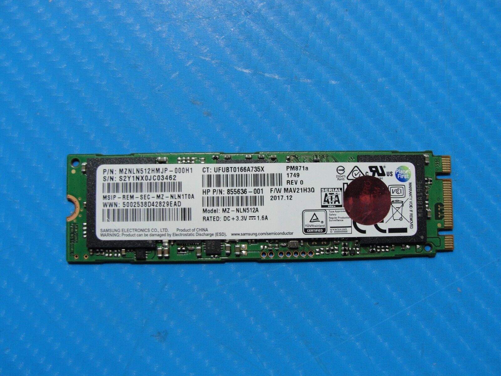 HP 15-cc159nr Samsung 512GB M.2 SATA SSD Solid State Drive MZNLN512HMJP-000H1