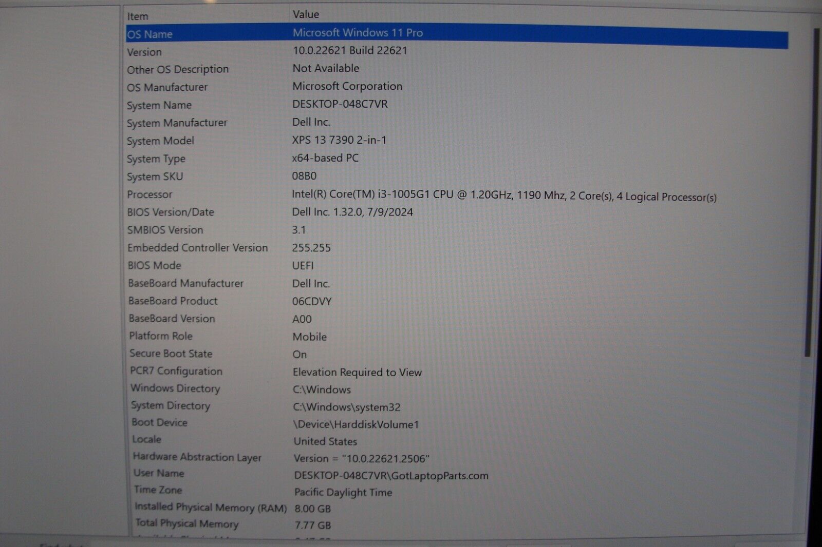 Dell XPS 13 7390 13.4