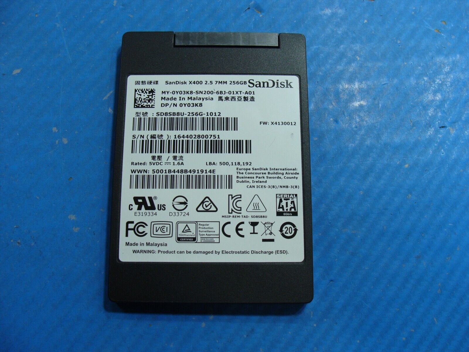 Dell 13 5378 SanDisk 256GB SATA 2.5