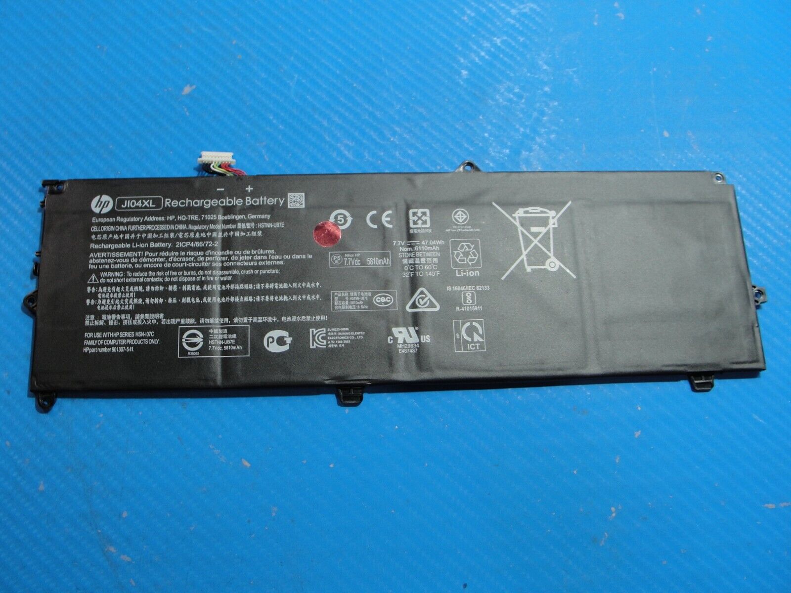 HP Elite x2 12.3” 1012 G2 OEM Battery 7.7V 47.04Wh 5810mAh 901247-855 JI04XL