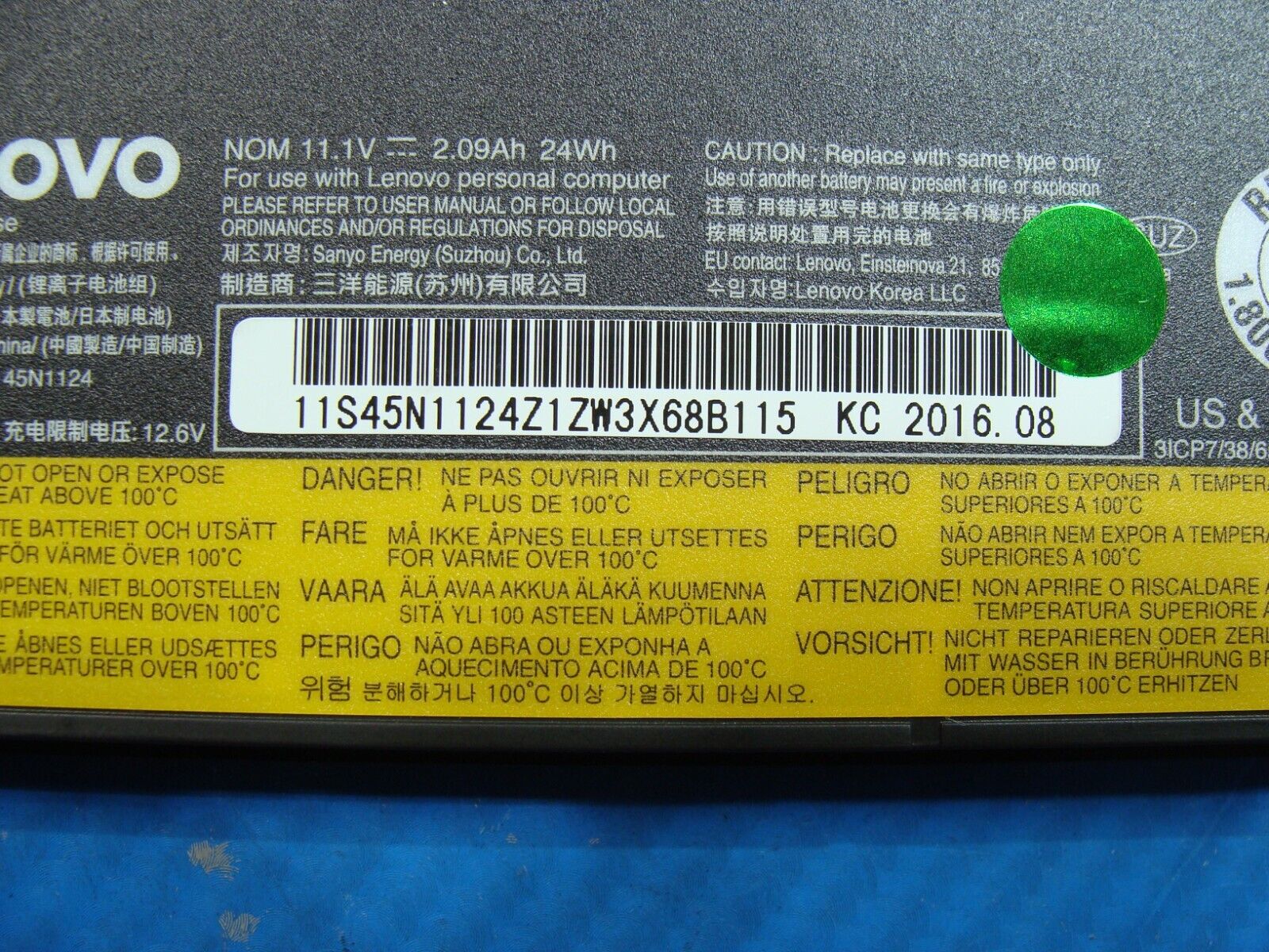 Lenovo ThinkPad 14” T470 OEM Laptop Battery 11.1V 24Wh 1930mAh 45N1124 45N1775