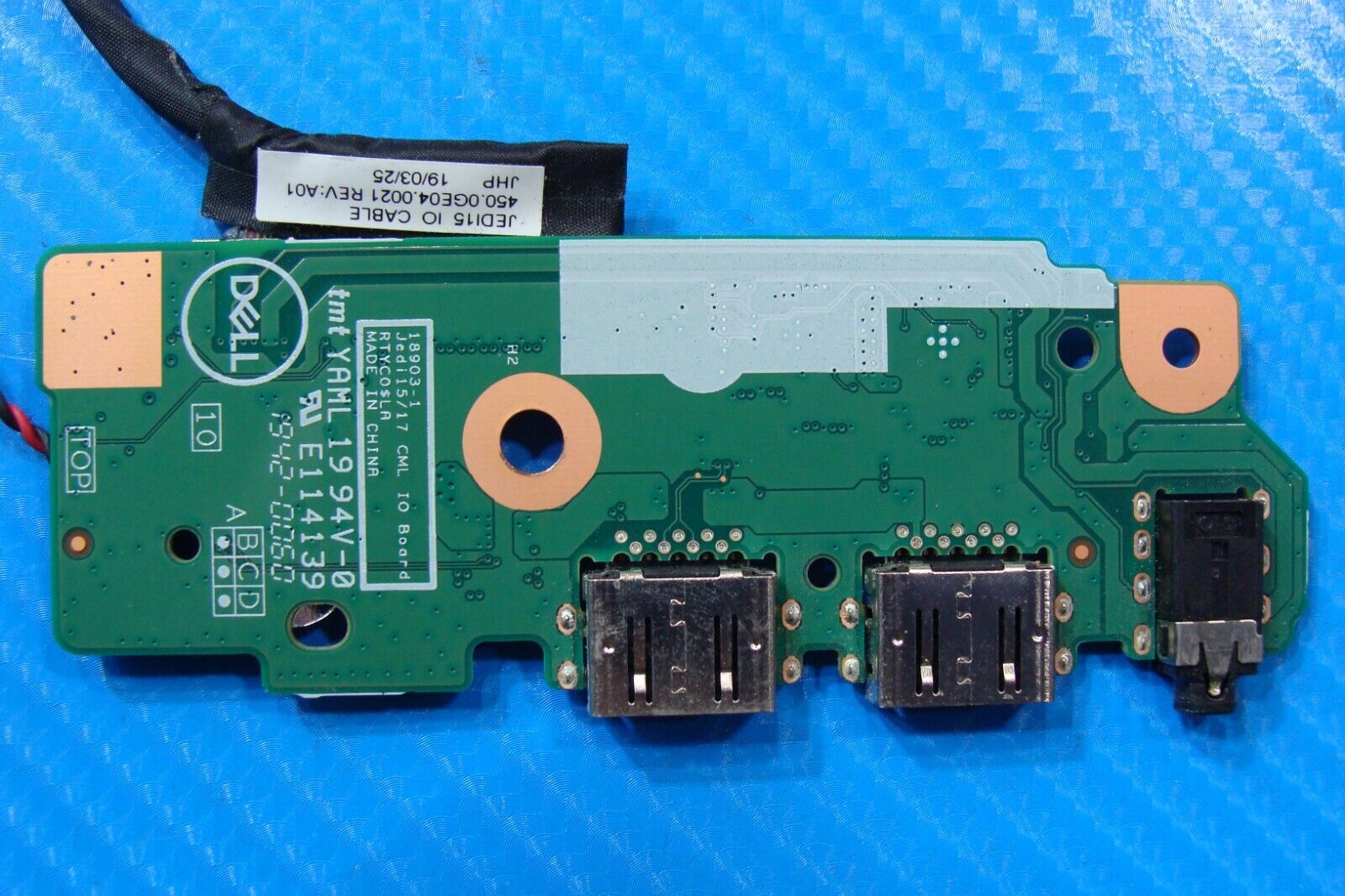 Dell Inspiron 15.6” 7591 2-in-1 OEM USB Audio Port Board w/Cable X4J6Y RTYC0