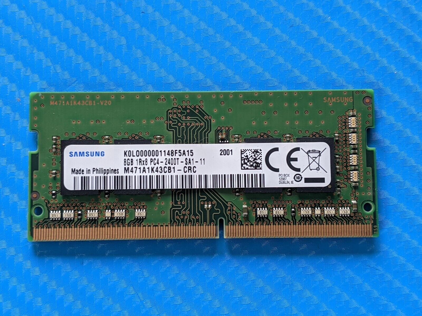 Dell 5500 Samsung 8GB 1Rx8 PC4-2400T Memory RAM SO-DIMM M471A1K43CB1-CRC