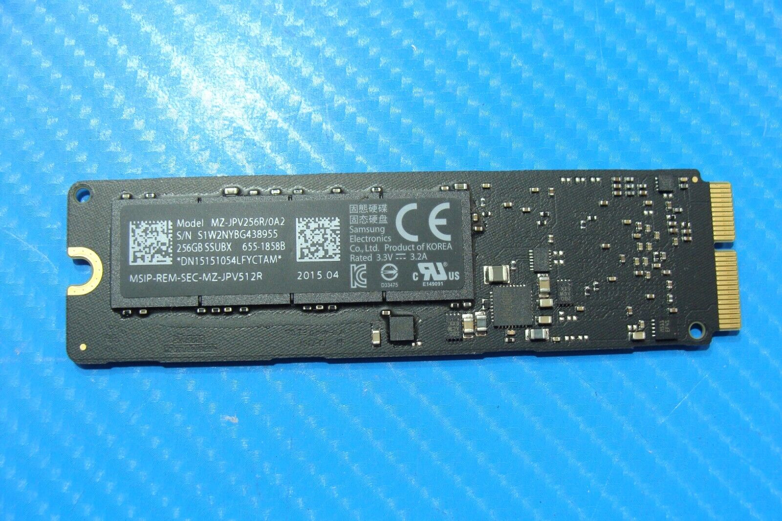 MacBook Air A1466 Samsung 256GB SSD Solid State Drive MZ-JPV256R/0A2 655-1858B