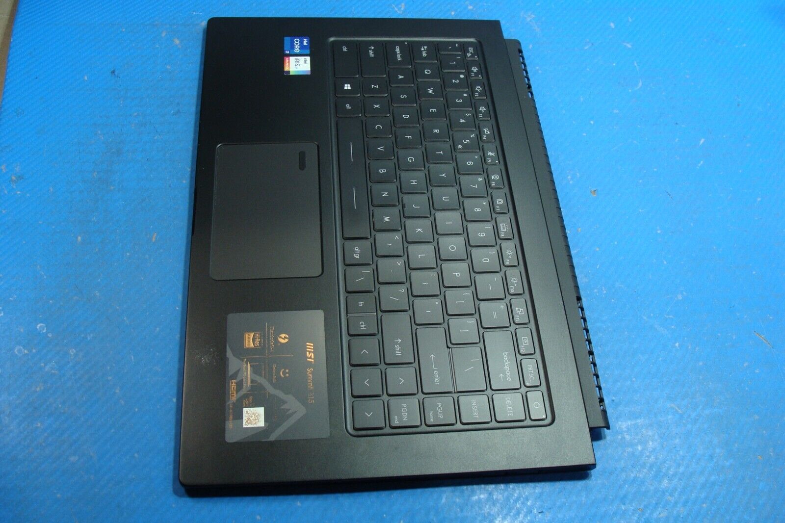 MSI Summit 15.6” B15 A11M-057 Palmrest w/TouchPad Backlit Keyboard & Speakers