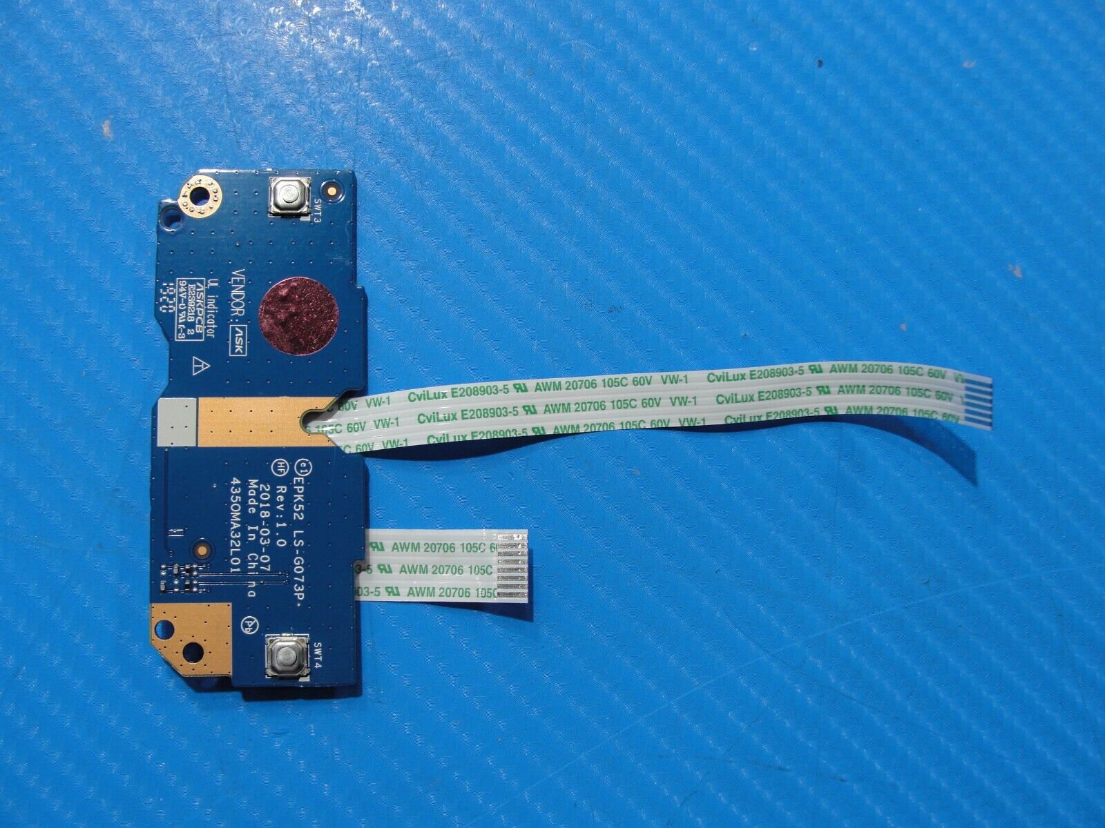 HP 15.6” 250 G7 Genuine Laptop TouchPad Mouse Buttons Board w/Cables LS-G073P