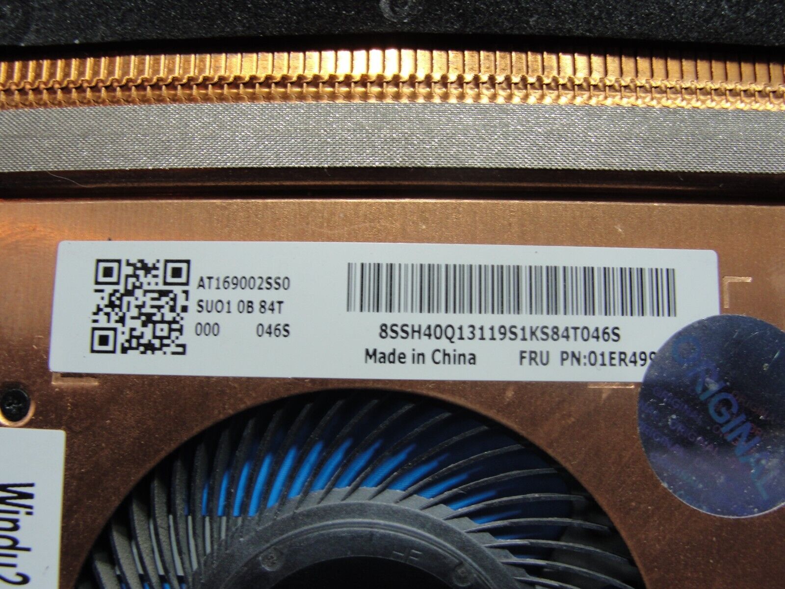 Lenovo ThinkPad 14” T480 OEM CPU Cooling Fan w/Heatsink 01ER499 AT169002SS0