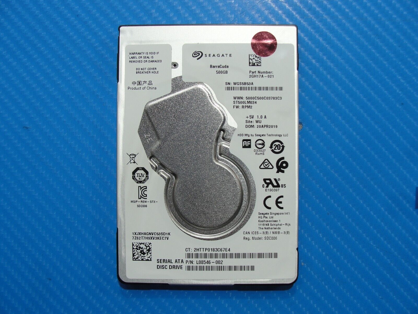 HP 250 G7 500GB SATA 2.5 HDD Hard Drive ST500LM034 2GH17A-021 703267-005