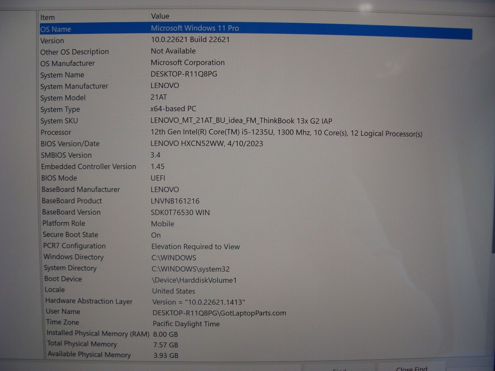 Lenovo ThinkBook 13x G2 IAP 13.3