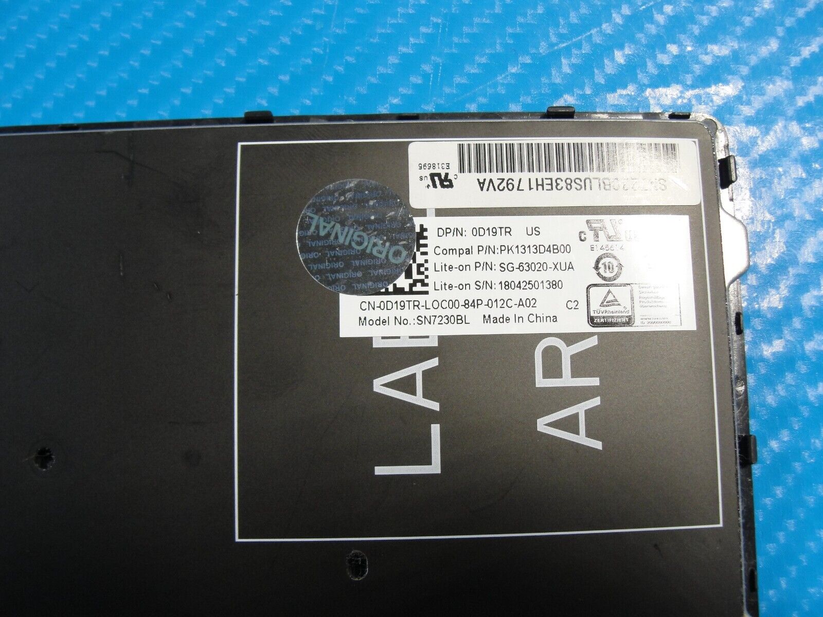 Dell Latitude 14” 5480 Genuine Laptop US Backlit Keyboard D19TR PK1313D4B00