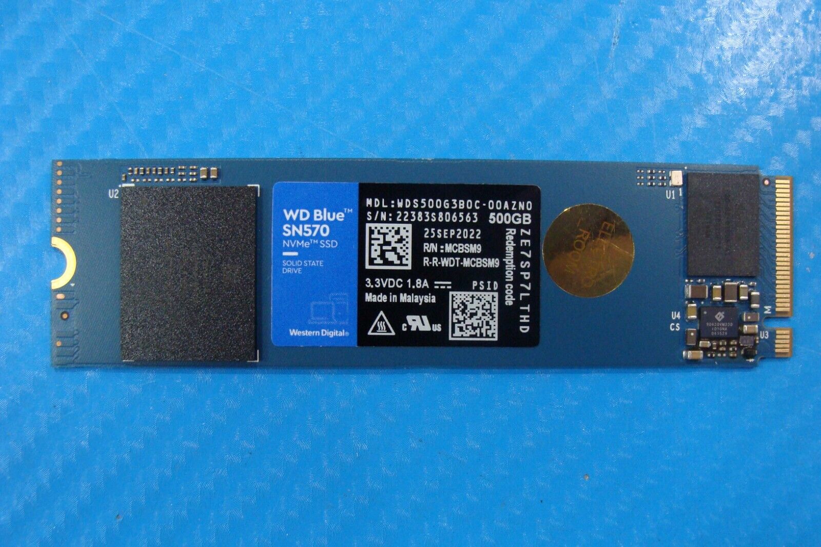 Dell 5510 WD Blue SN570 500GB NVMe M.2 SSD Solid State Drive WDS500G3B0C-00AZN0