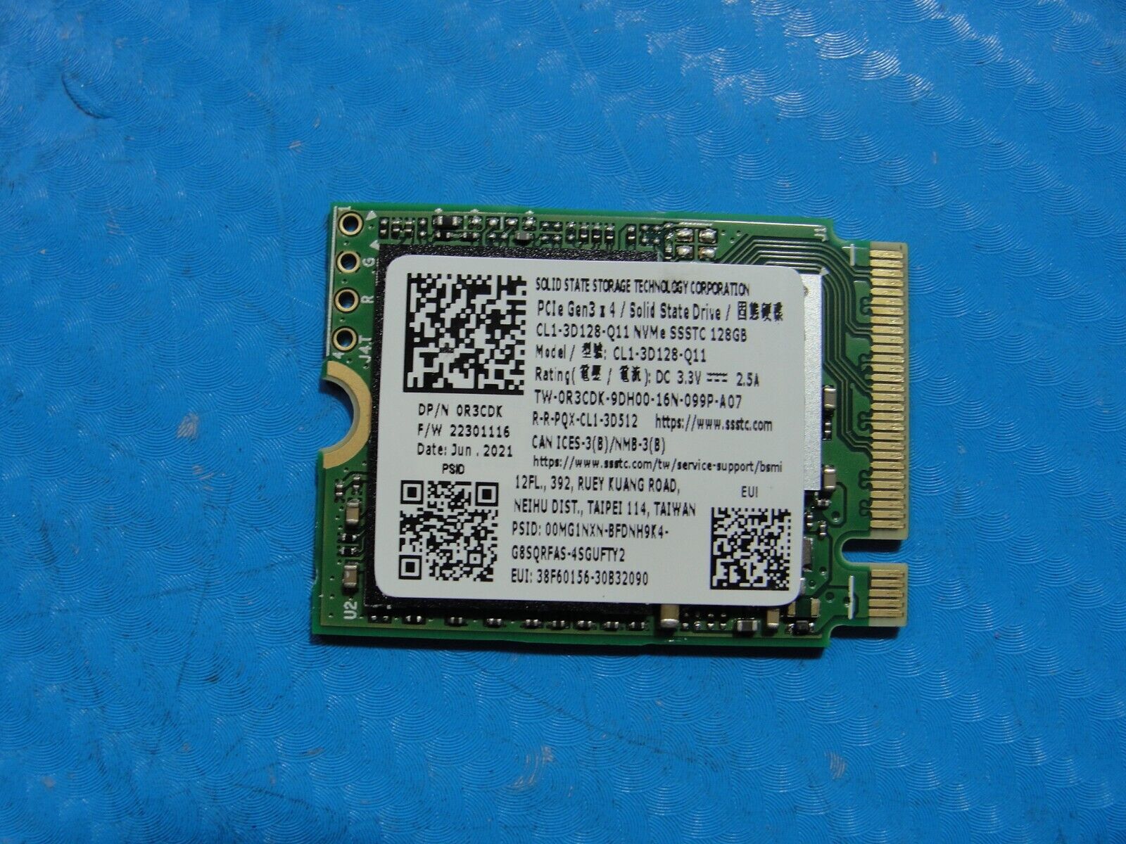 Dell 15 3511 SSSTC 128GB M.2 NVMe SSD Solid State Drive CL1-3D128-Q11 R3CDK