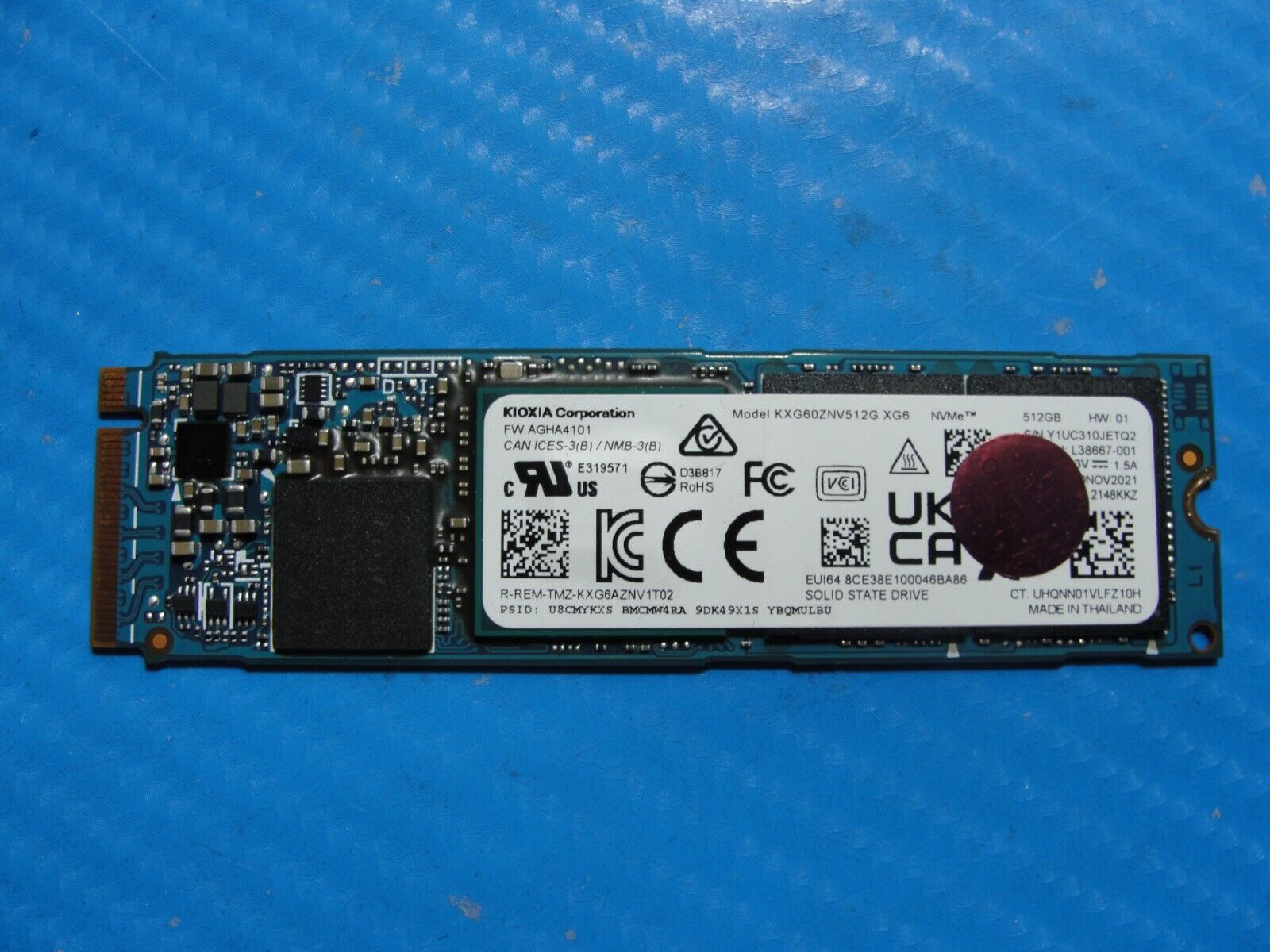 HP 16-b0013dx Kioxia 512GB M.2 NVMe SSD Solid State Drive KXG60ZNV512G