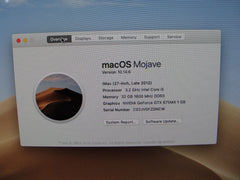 Apple iMAC 27" MD096LL/A A1419 i5 3.2GHz 32GB 128GB SSD GeForce GTX 675MX Mojave