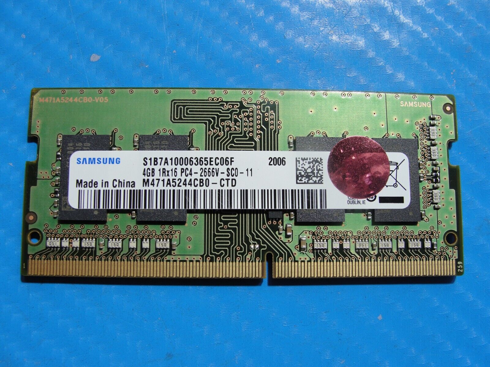 HP 15-dy1024wm Samsung 4GB 1Rx16 PC4-2666V Memory RAM SO-DIMM M471A5244CB0-CTD