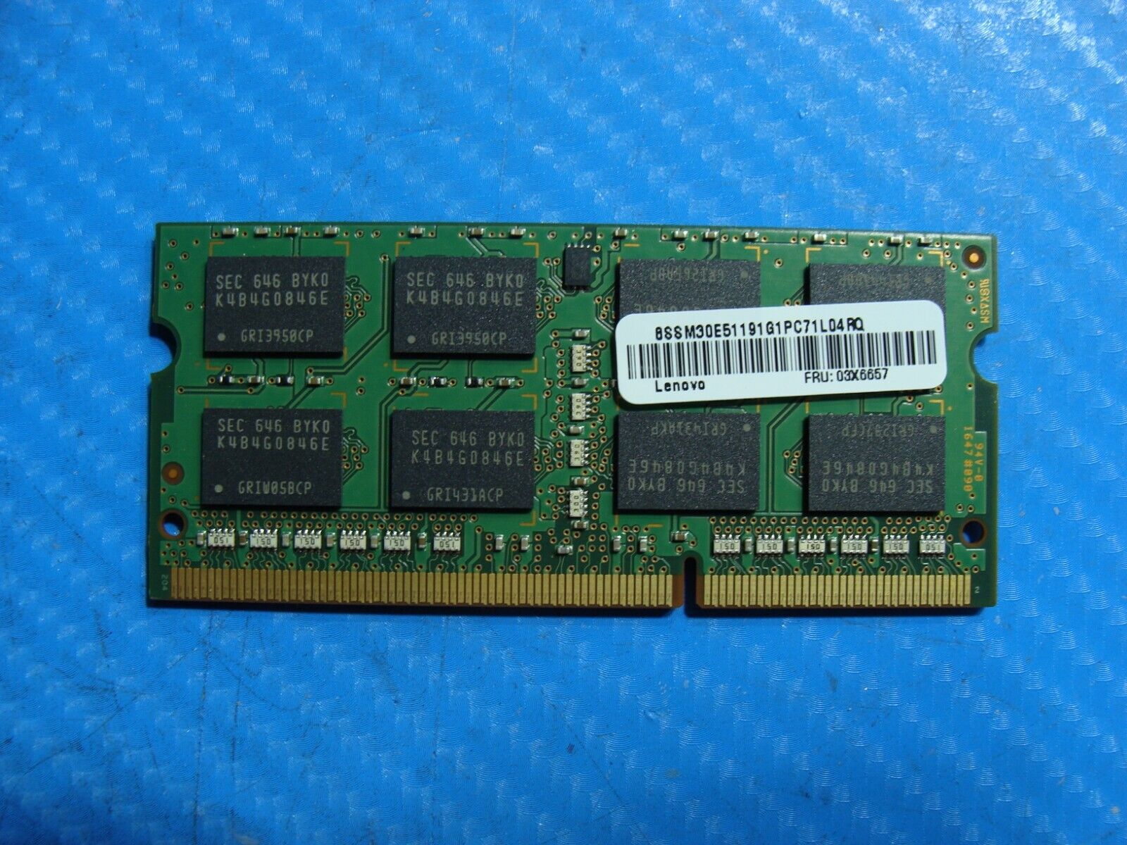 Lenovo T460 So-Dimm Samsung 8Gb 2Rx8 Memory Ram PC3L-12800S M471B1G73EB0-YK0