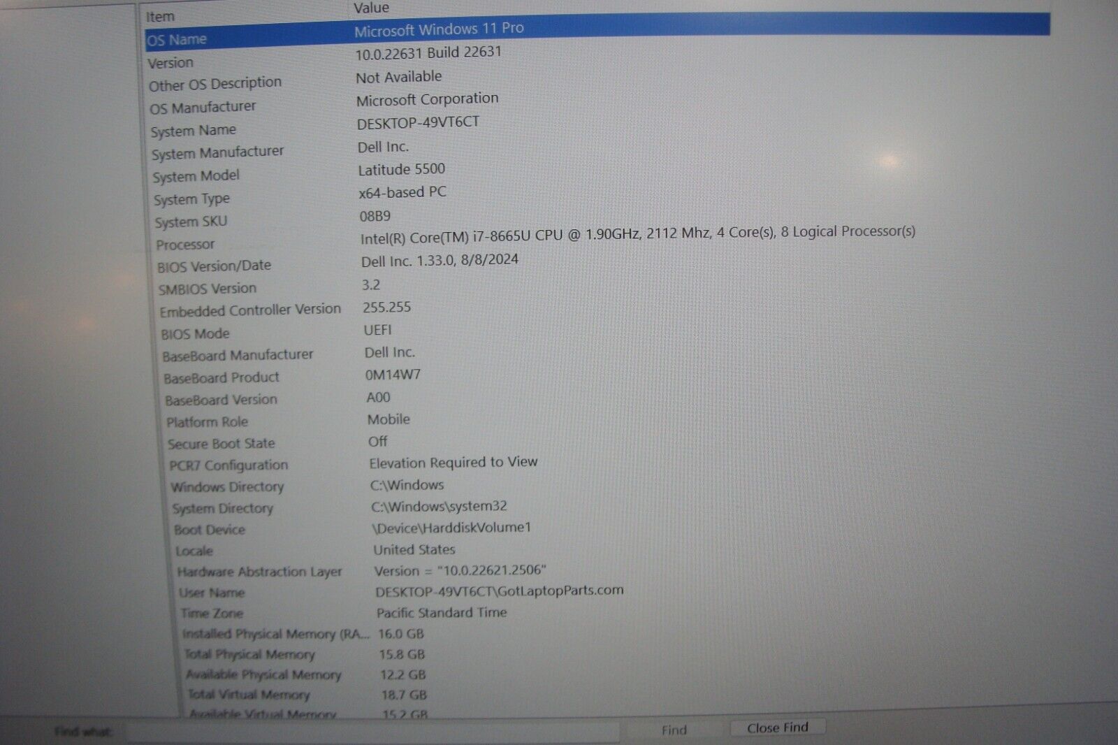 Dell Latitude 5500 15.6