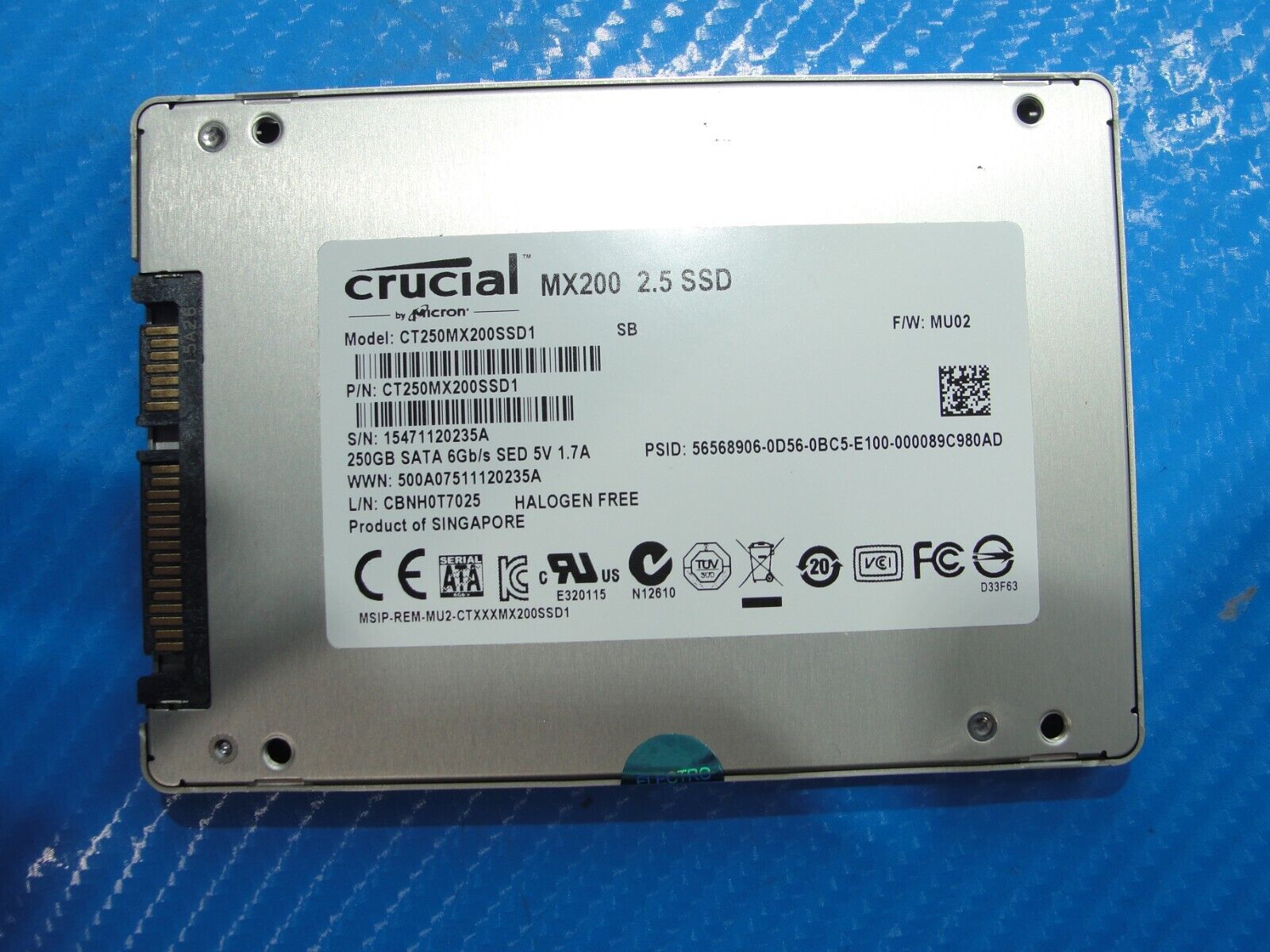 Lenovo T450s Crucial 250GB 2.5