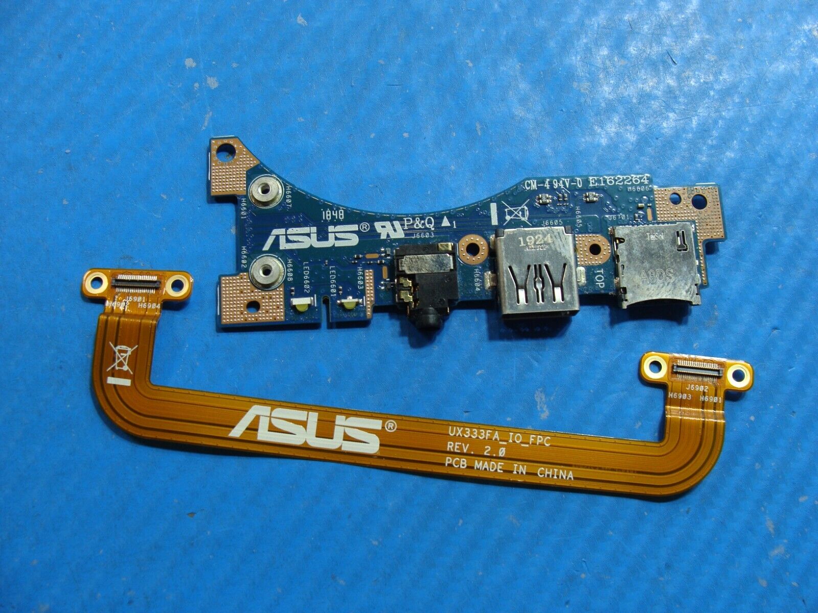 Asus ZenBook 13.3” 13 UX333FA USB Audio SD Card Reader Board w/Cable