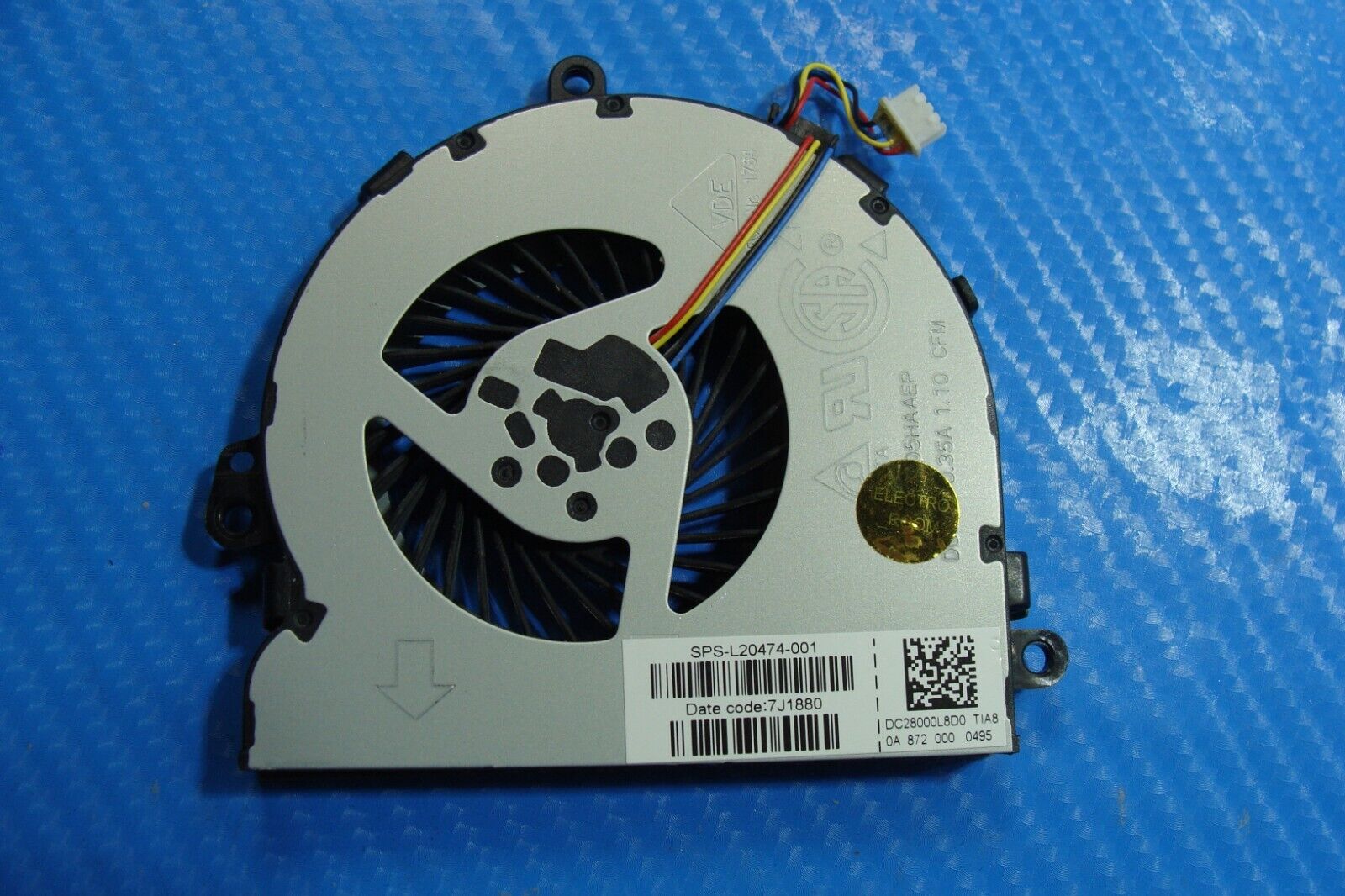 HP 15.6” 15-da0033wm Genuine Laptop CPU Cooling Fan L20474-001 DC28000L8D0