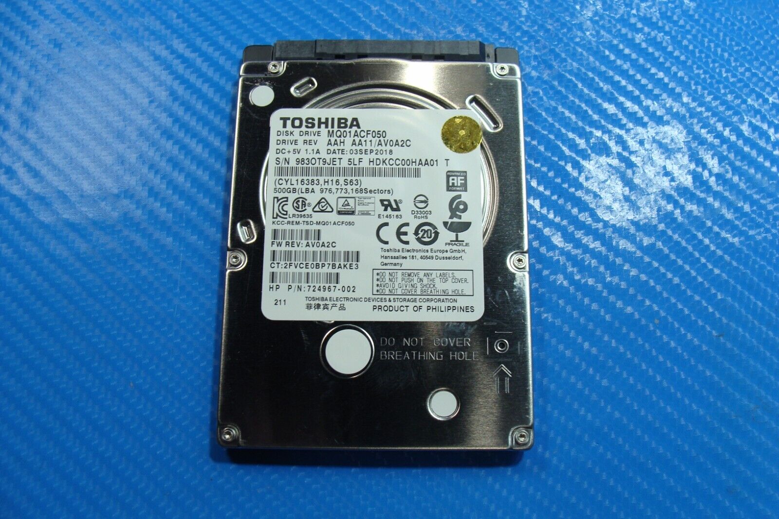 HP 440 G5 Toshiba 500GB SATA 2.5