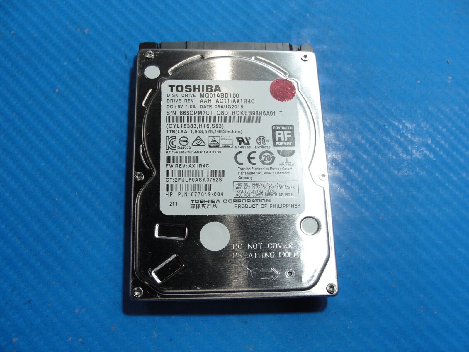 HP 15-au010wm Toshiba 1TB SATA 2.5