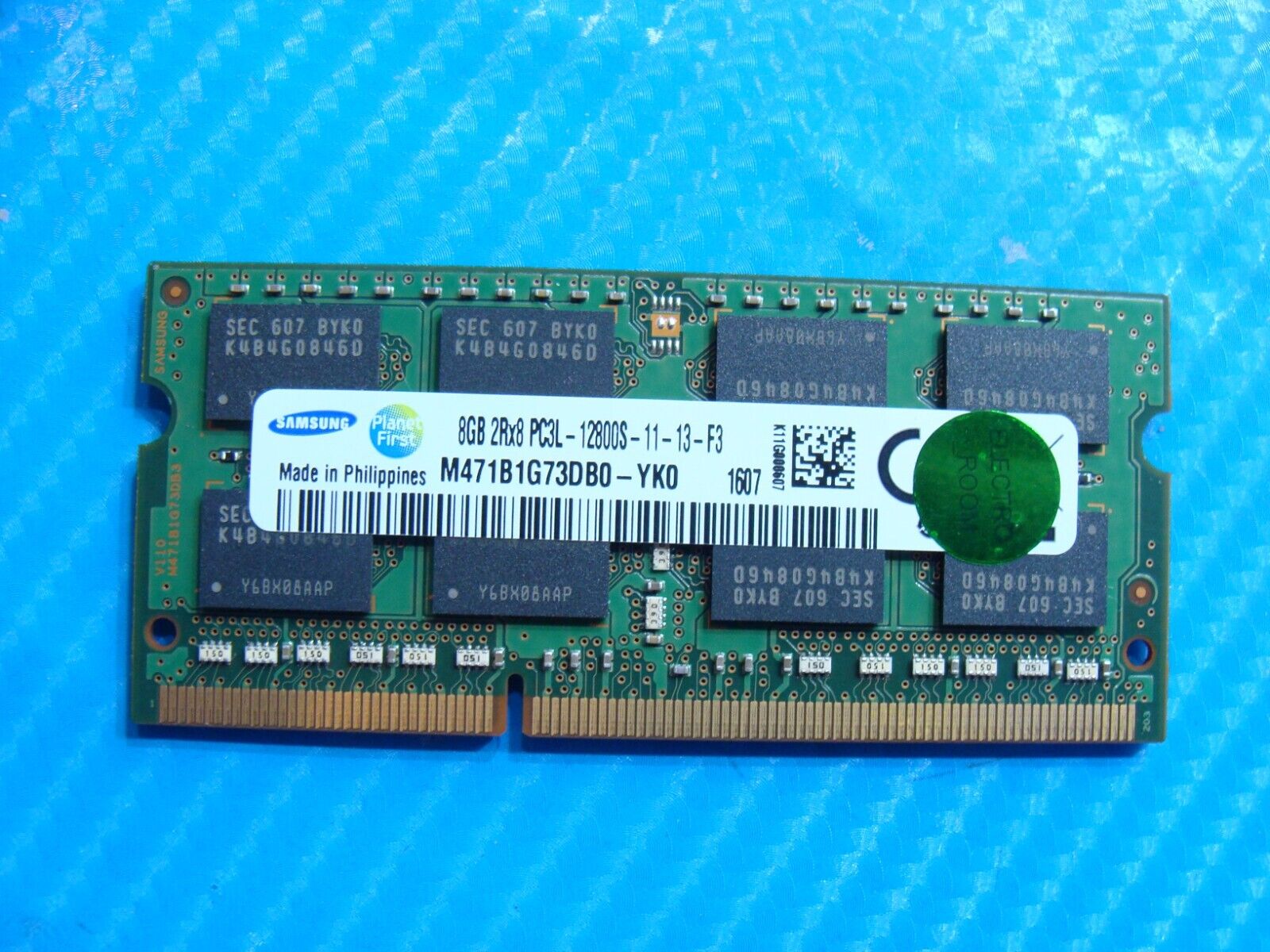 Dell 13 7359 Samsung 8GB 2Rx8 PC3L-12800S SO-DIMM Memory RAM M471B1G73DB0-YK0