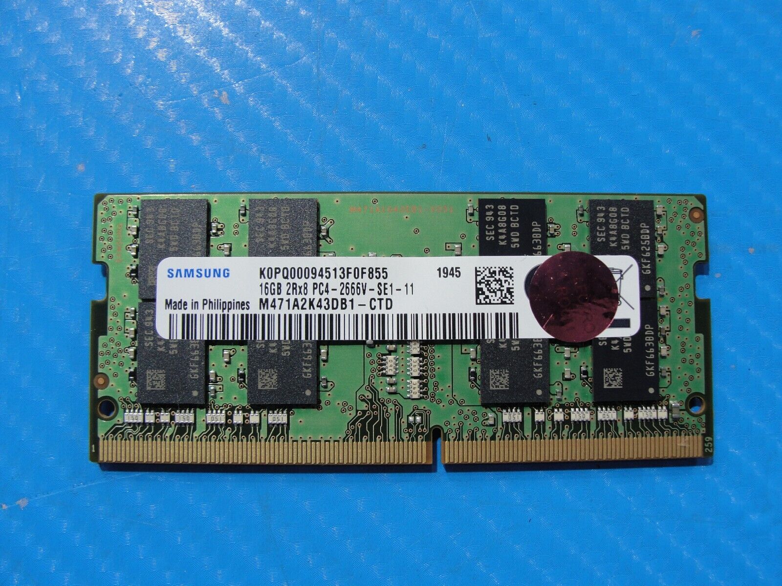 HP 840 G6 Samsung 16GB 2Rx8 PC4-2666V Memory RAM M471A2K43DB1-CTD