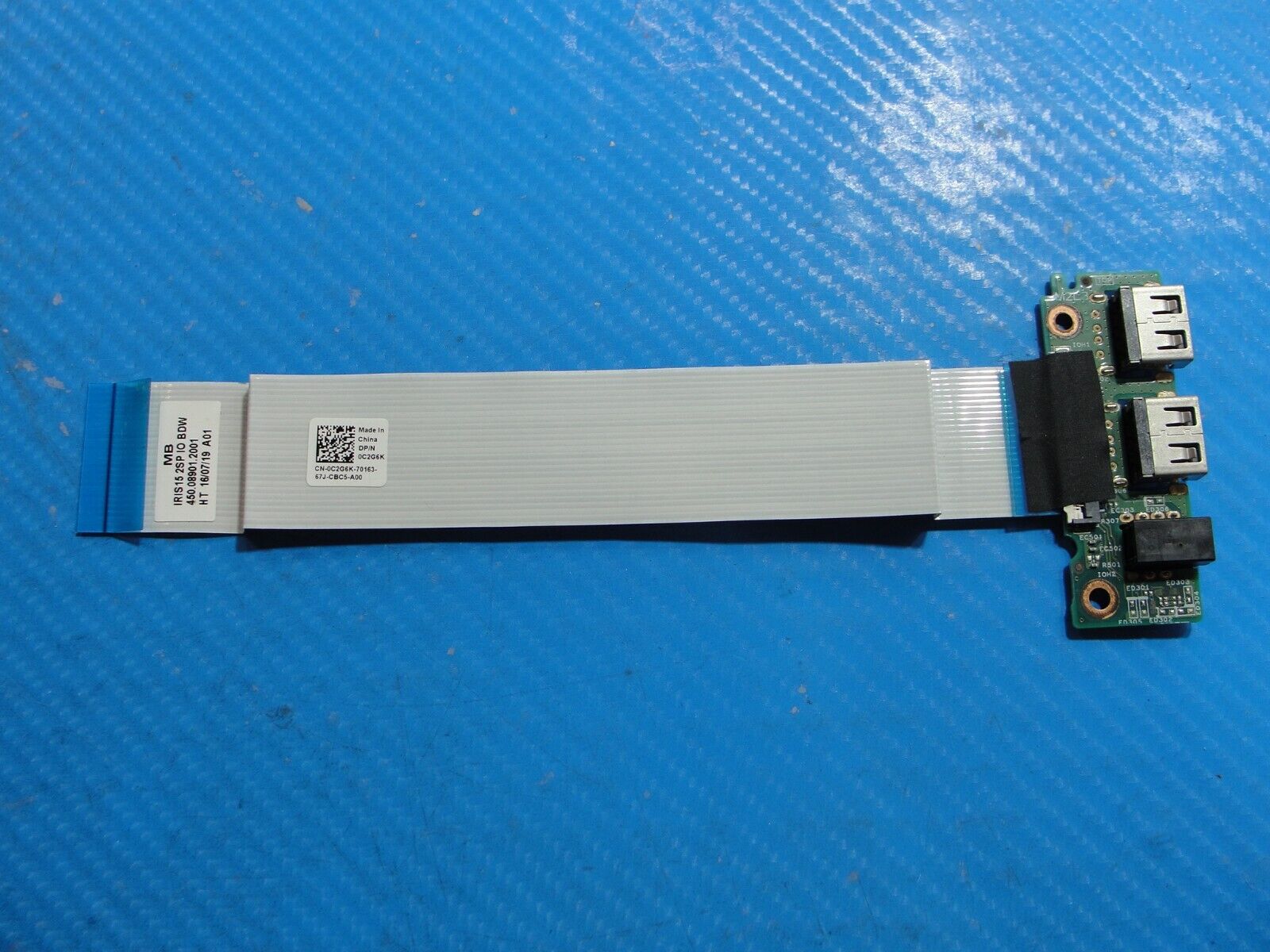 Dell Inspiron 15.6” 15 3558 OEM AKDual USB Audio Port Board w/Cable C2G6K 2MV5N