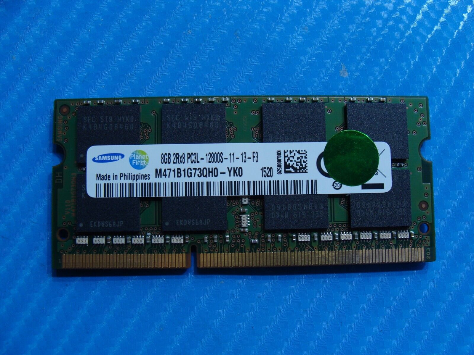 System 76 So-Dimm Samsung 8GB 2Rx8 Memory RAM PC3L-12800S M471B1G73QH0-YK0