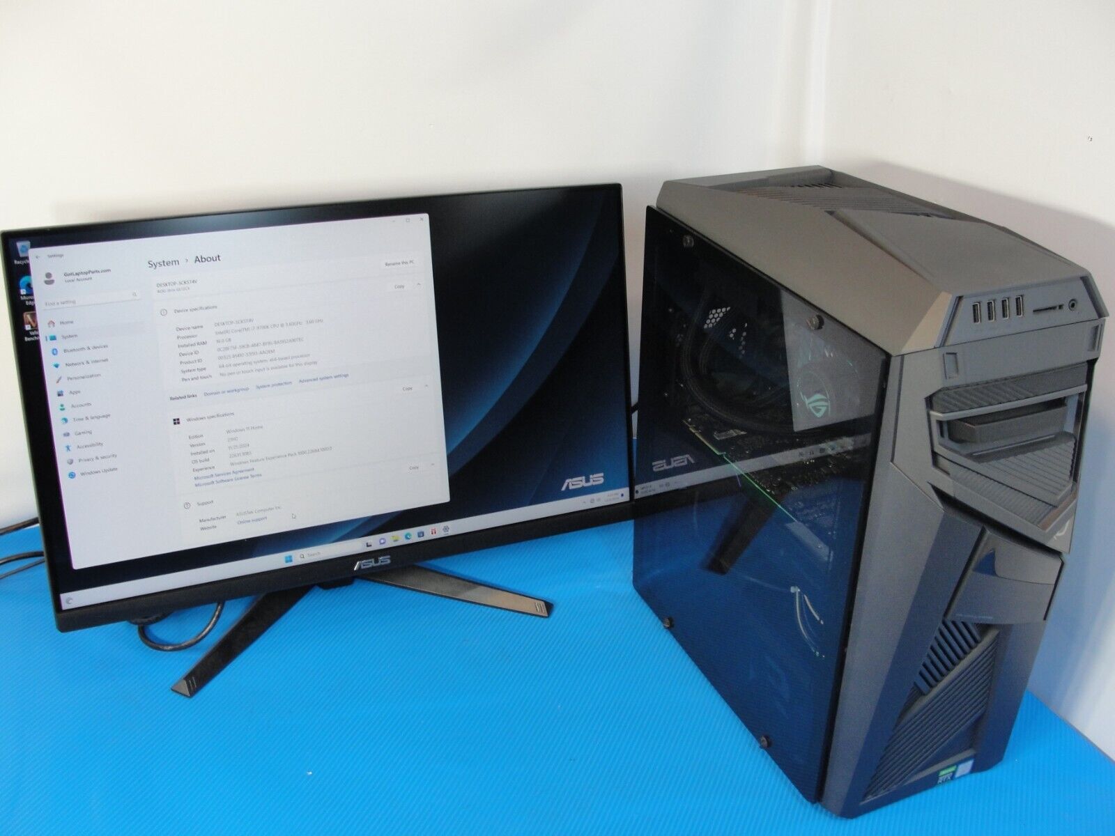 Asus ROG Strix GL12 Gaming Desktop Liquid i7-9700K RTX 2080 16GB 512GB +1TB W11H