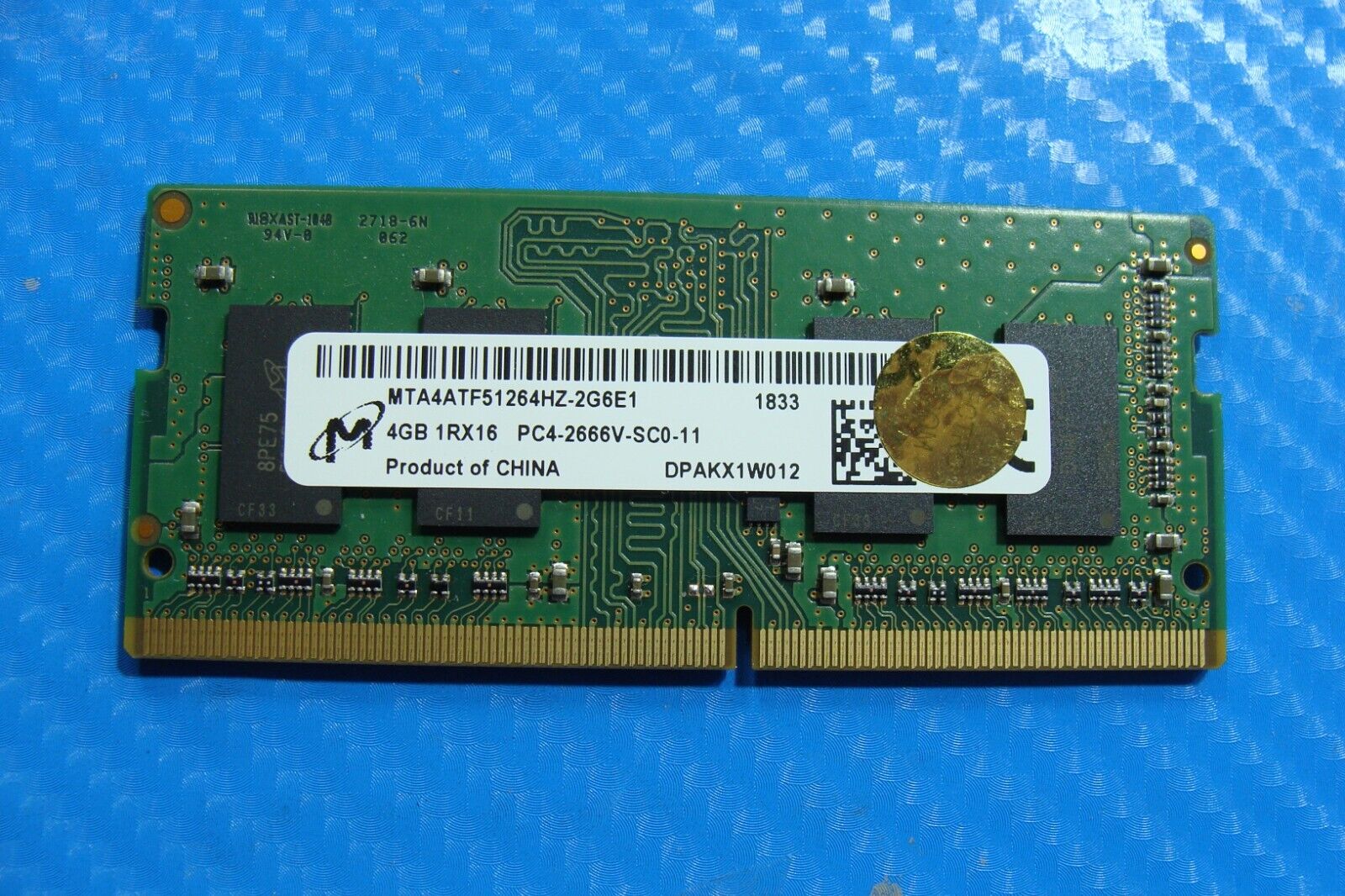 HP 15-cs0053c Micron 4GB 1Rx16 PC4-2666V Memory RAM SO-DIMM MTA4ATF51264HZ-2G6E1