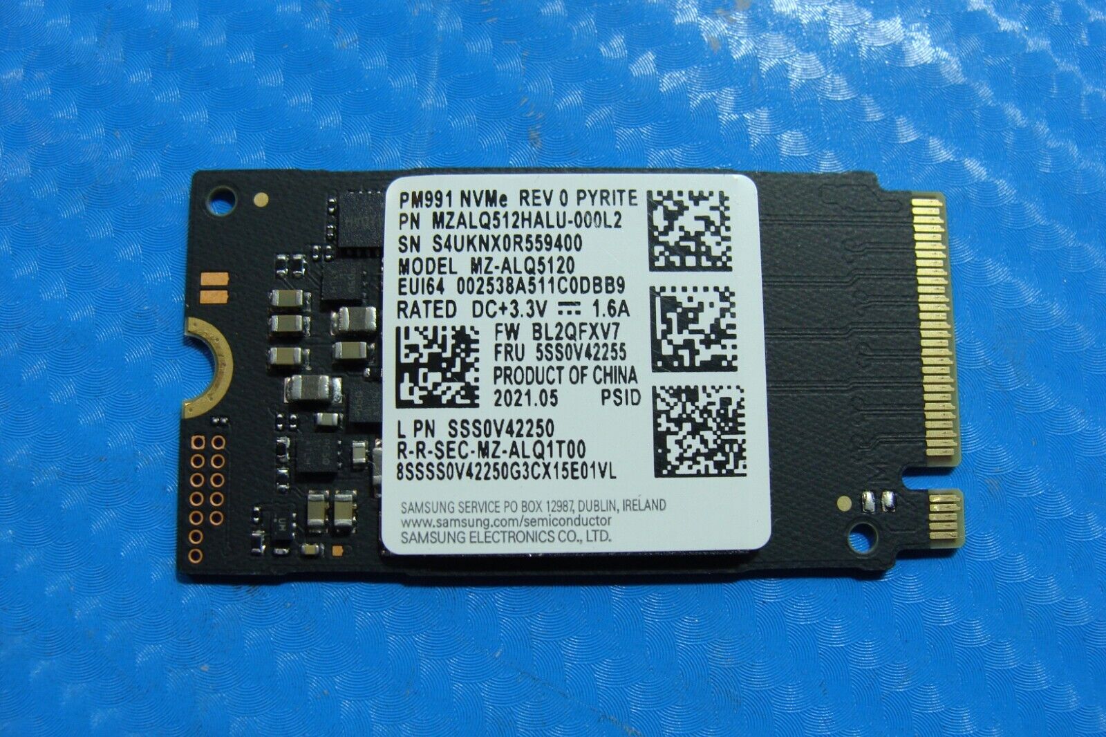 Lenovo 5 14ITL05 Samsung 512GB NVMe M.2 SSD MZALQ512HALU-000L2 5SS0V42255