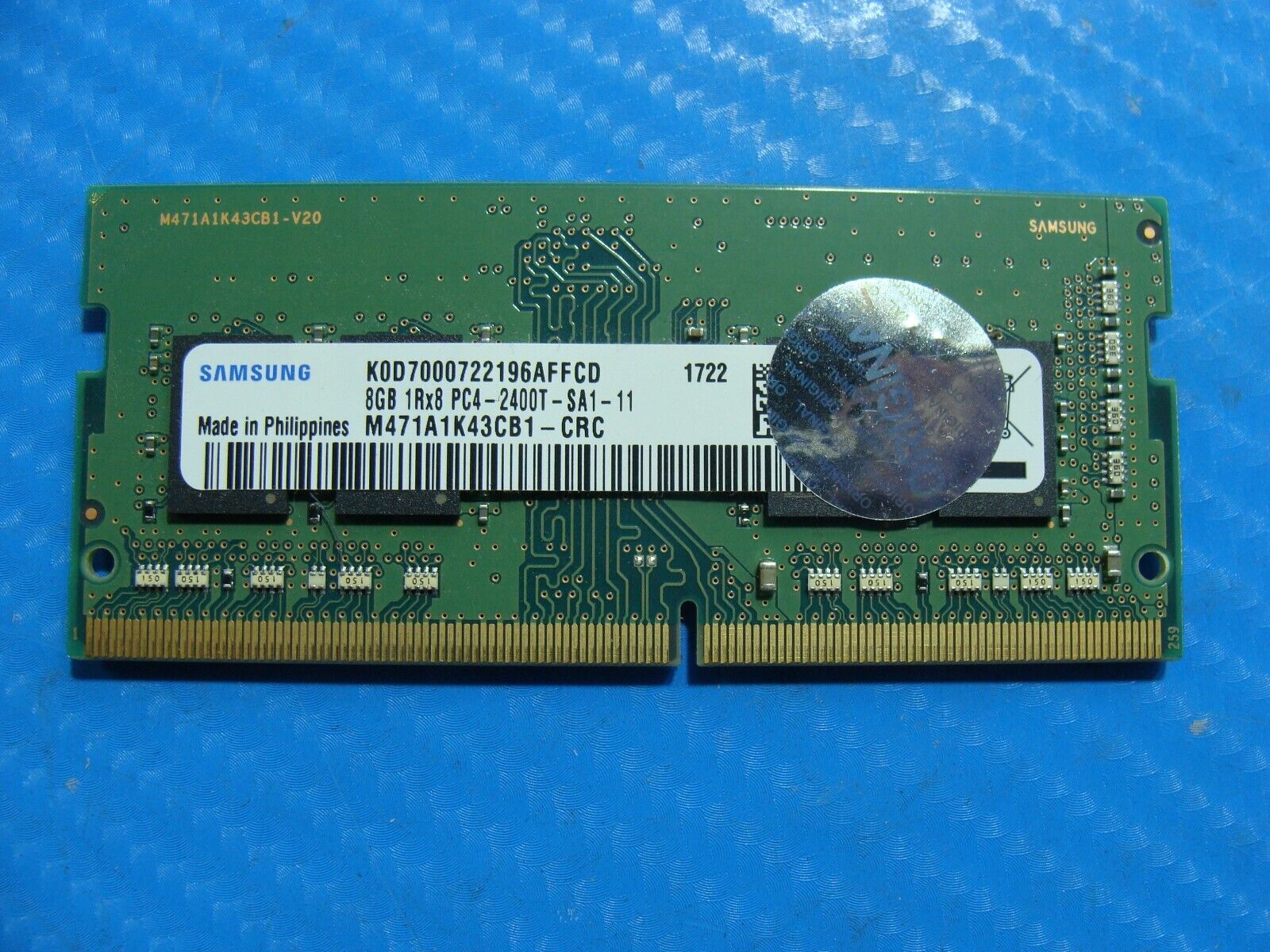 HP 15-br077cl Samsung 8GB 1Rx8 PC4-2400T Memory RAM SO-DIMM M471A1K43CB1-CRC