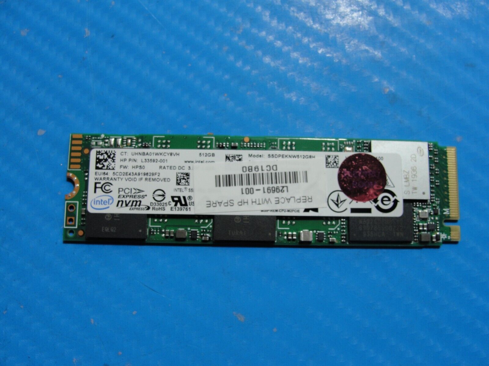 HP 15z-cw100 Intel 512GB NVMe M.2 Solid State Drive SSDPEKNW512G8H L29691-001