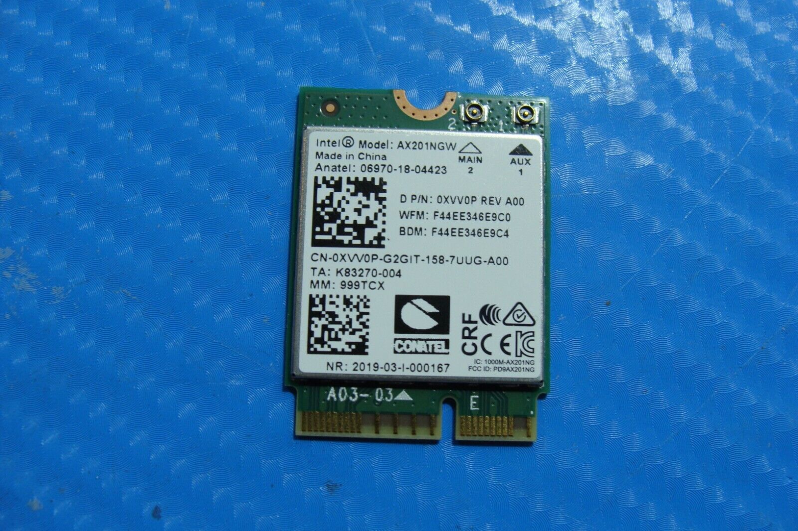 Dell Latitude 15.6” 5511 Genuine Laptop Wireless WiFi Card AX201NGW XVV0P