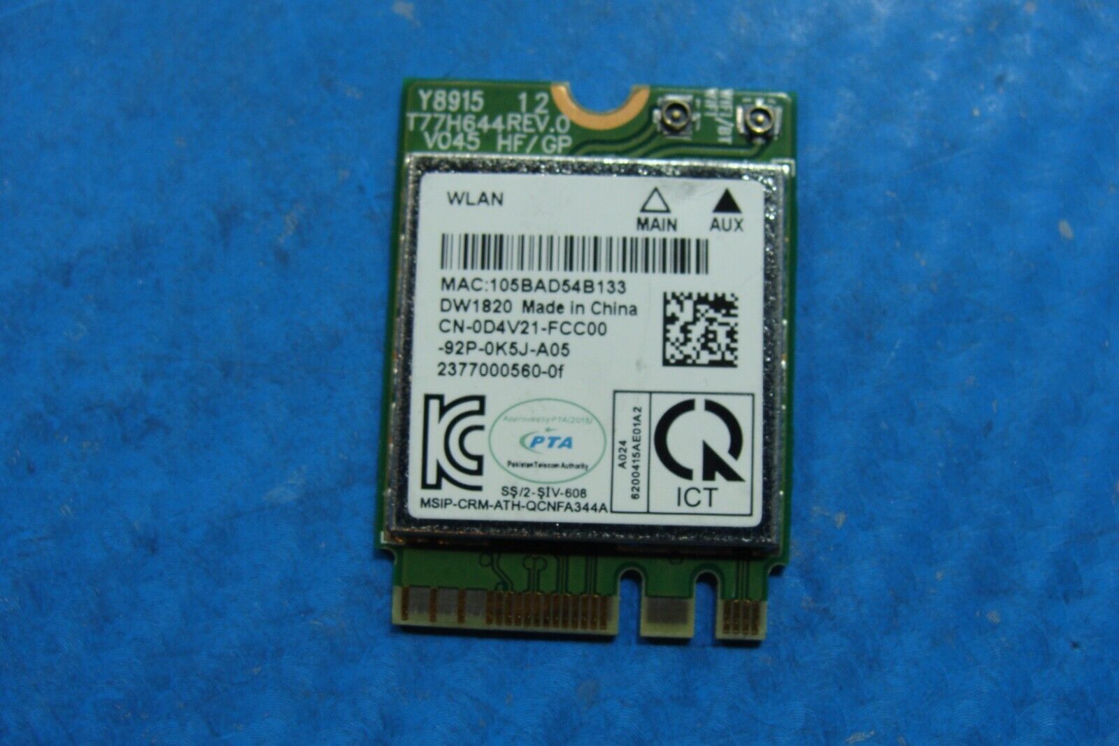 Dell Latitude 12.5” 7290 Genuine Laptop Wireless WiFi Card D4V21 QCNFA344A