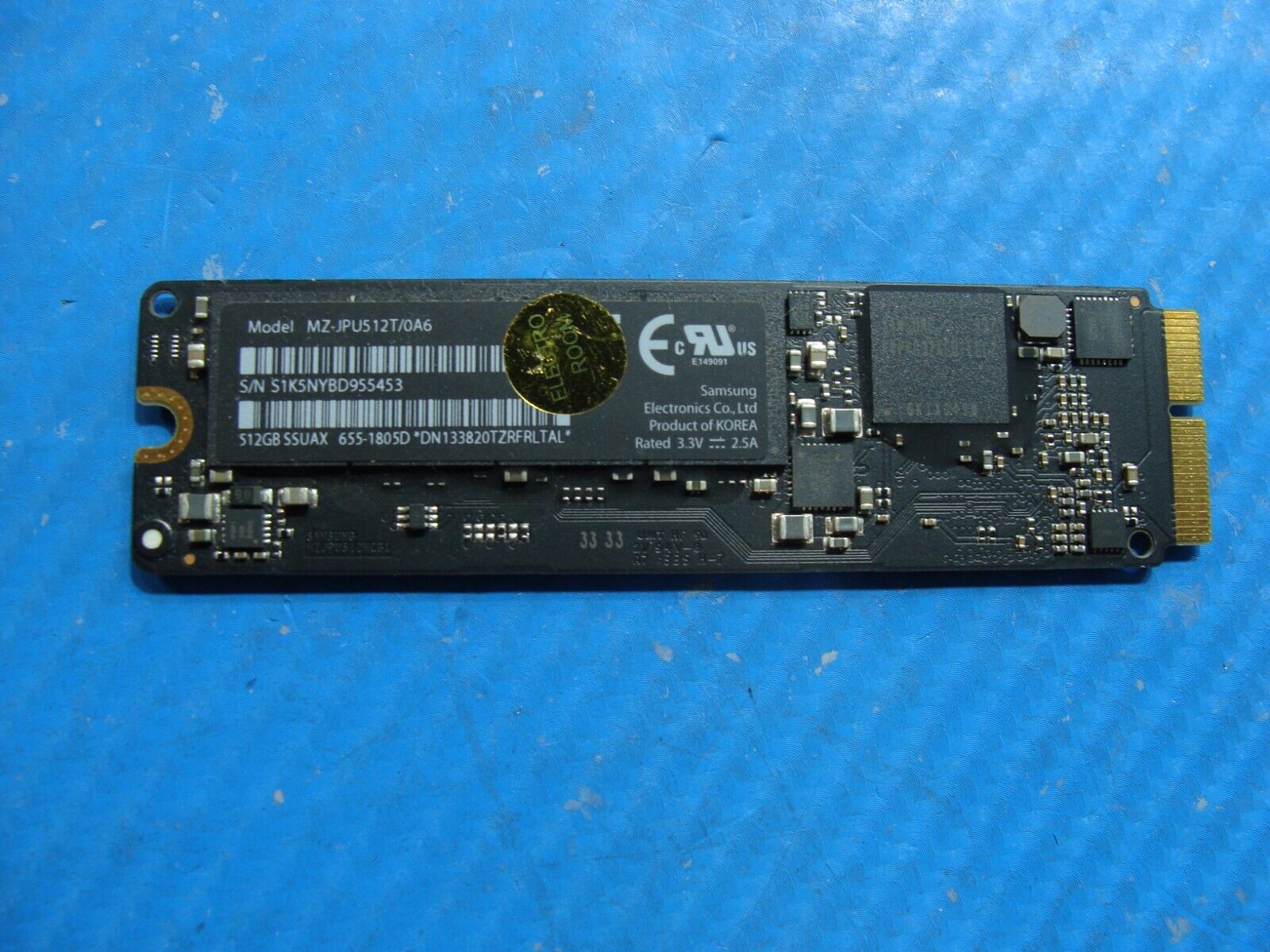 MacBook Pro A1398 Samsung 512GB SSD Solid State Drive MZ-JPU512T/0A6 655-1805D