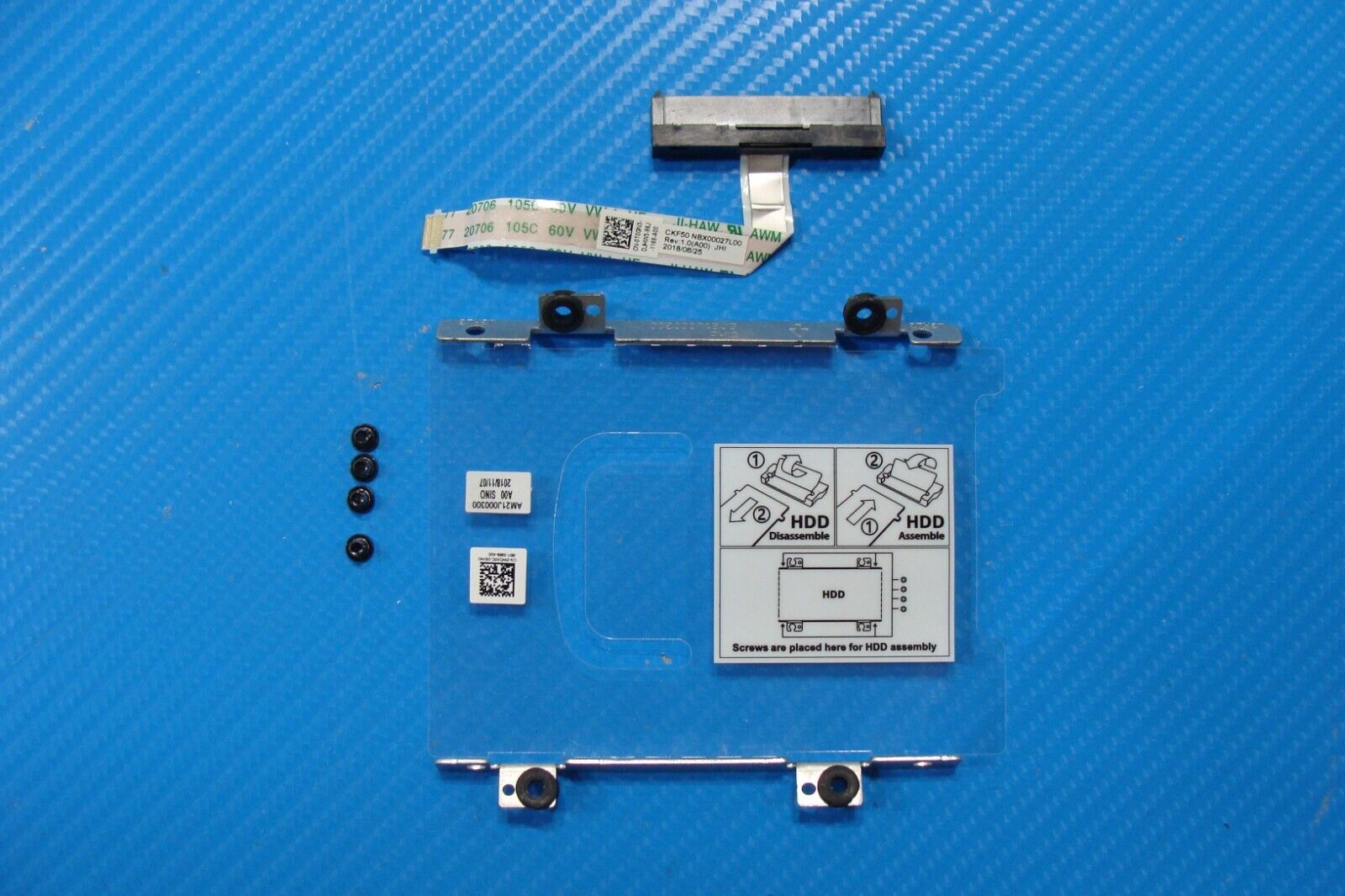 Dell G7 15.6” 7588 HDD Hard Drive Caddy w/Connector & Screws AM21J000300 T0GN3