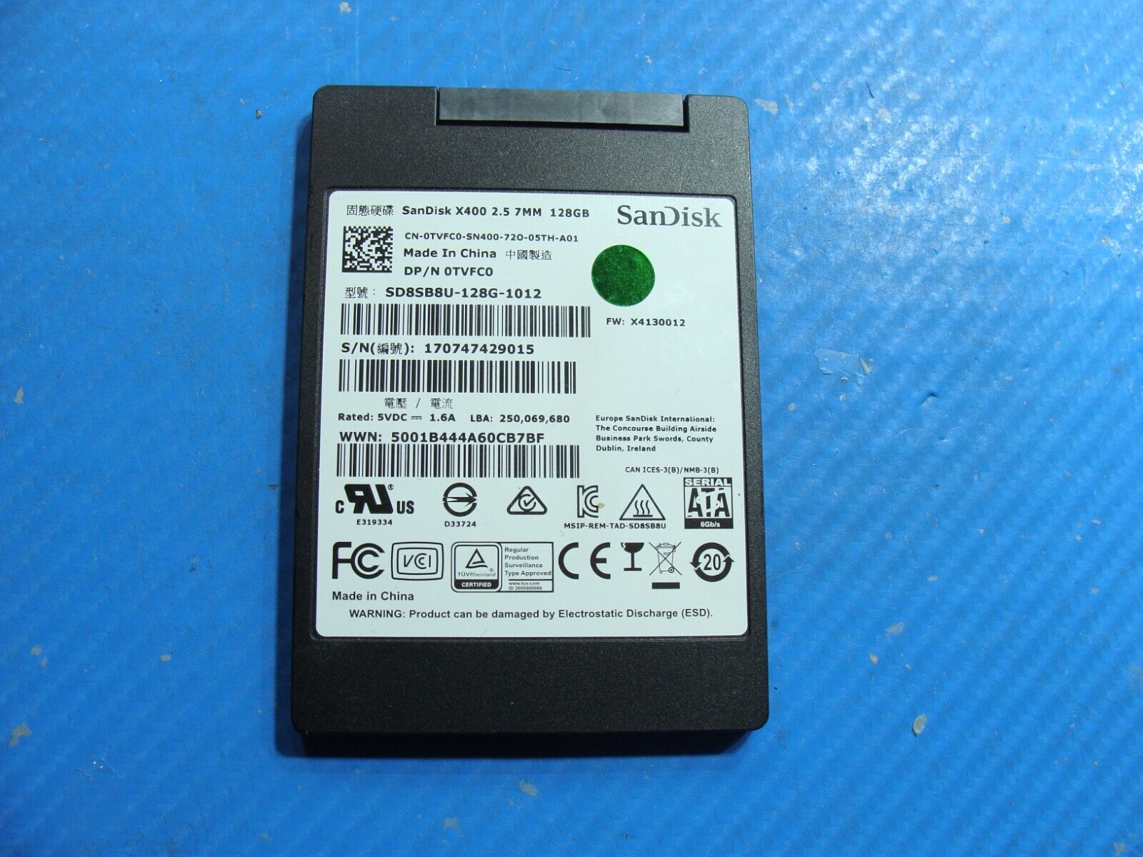 Dell 7586 SanDisk 128GB 2.5