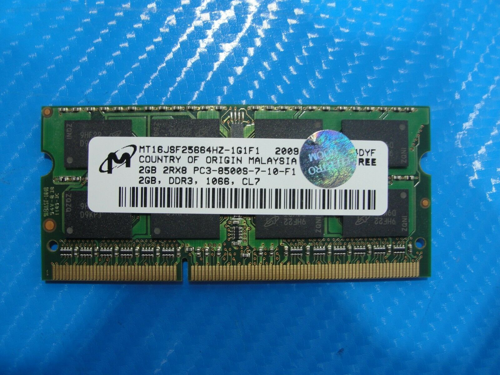 $9.99 | Macbook Pro A1278 Micron 2GB Memory Ram So-Dimm pc3-8500s mt16jsf25664hz-1g1f1